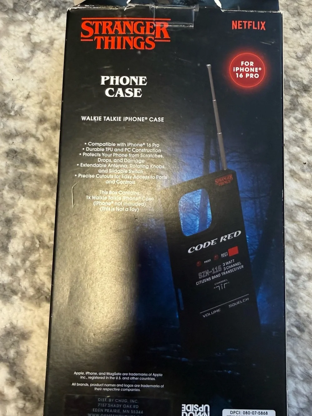 Stranger Things Code Red Walkie Talkie iPhone 16 Pro Case w/ Box Netflix